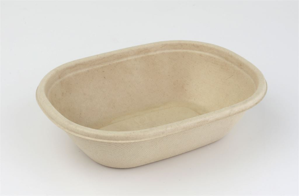 Sabert Eco Oval Street Pulp Bowl. PUL18026. (770 ml) (Box of 150)