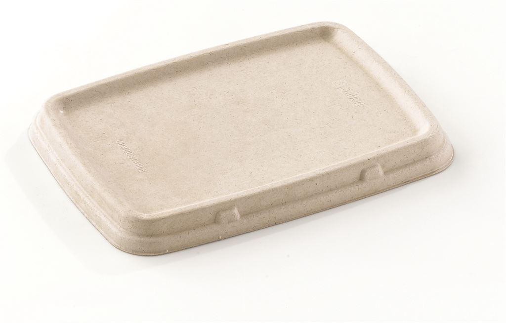 Sabert Natural Rectangular Pulp Lid For 650 / 950 ml Containers. (Box of 300)