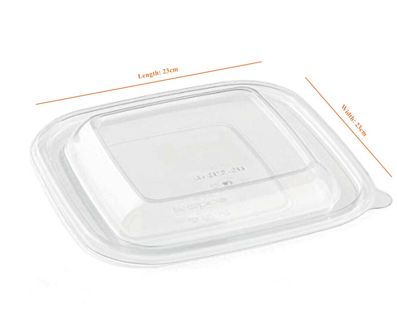 Sabert rPet Lid For Square Pulp Container. PUL51901. (Box of 225)