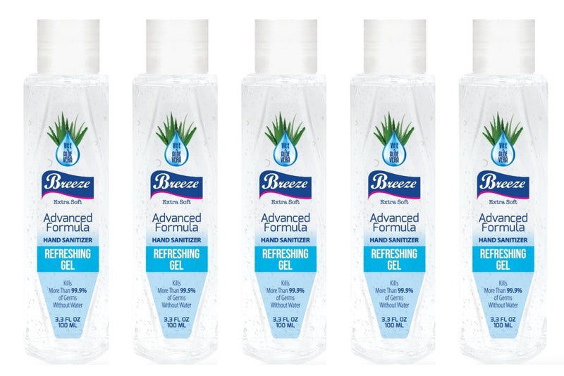 Hand Sanitiser Gel with Vitamin E & Aloe Vera - 100ml (Pack of 5)