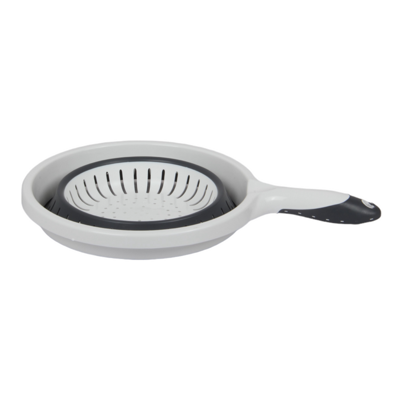Collapsible Strainer. Silicone Folding Colander with Handle.