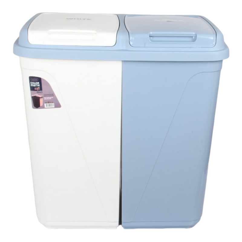 Dual Compartment Laundry / Waste Recycling Bin - 90L