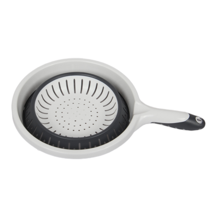 Collapsible Strainer. Silicone Folding Colander with Handle.