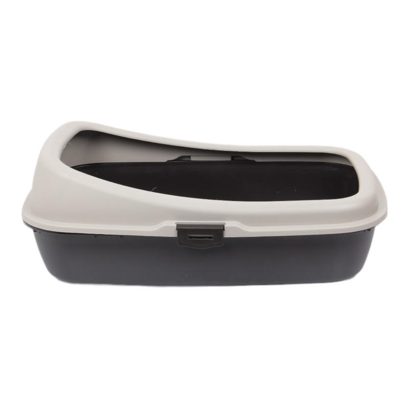 Cat Litter Tray. Big Open Cat Litter Box Tray. (Beige & Brown)