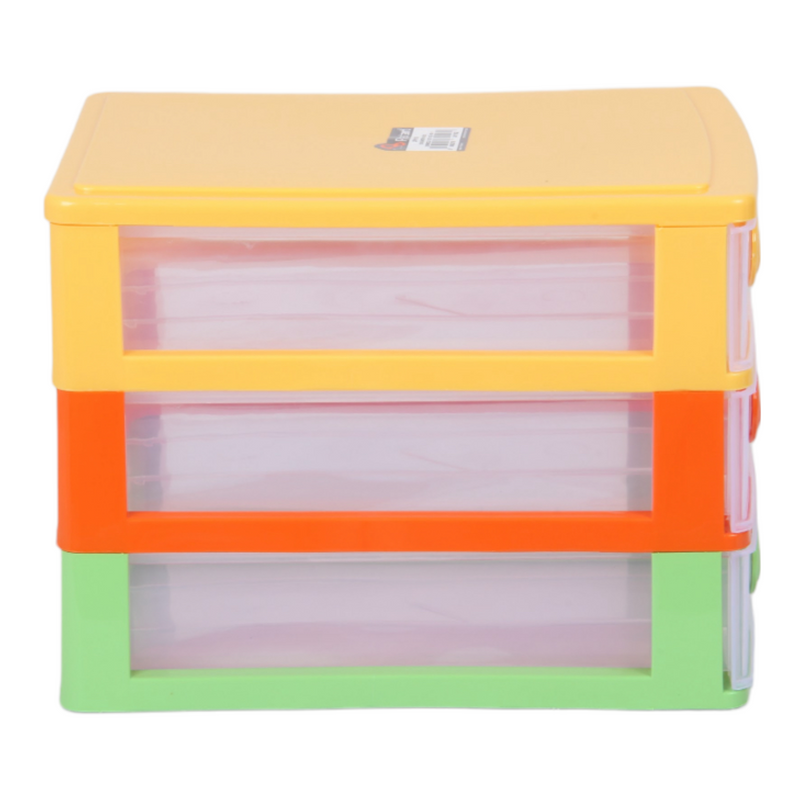 Small Storage Unit with Drawers. 3 Tier Desktop Storage Tower.