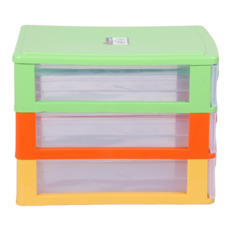 Small Storage Unit with Drawers. 3 Tier Desktop Storage Tower.