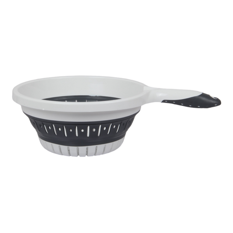 Collapsible Strainer. Silicone Folding Colander with Handle.