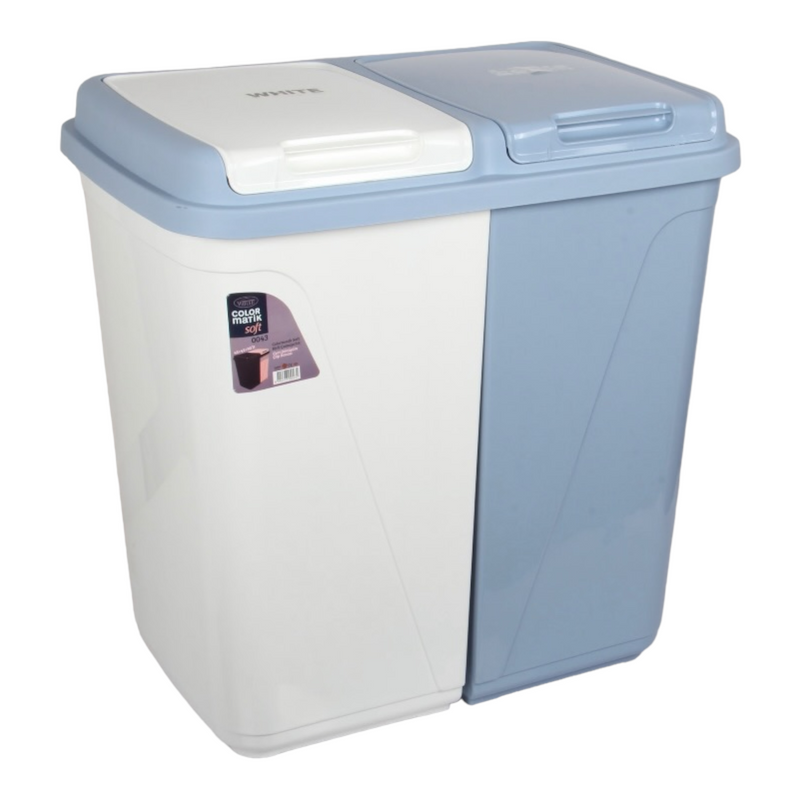 Dual Compartment Laundry / Waste Recycling Bin - 90L
