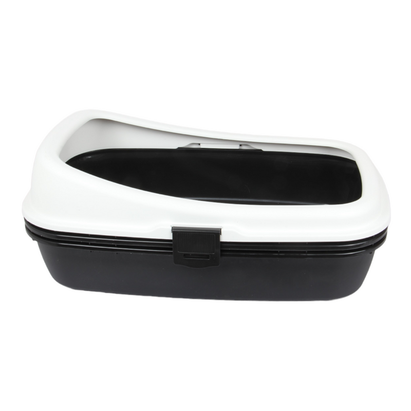 Cat Litter Tray with Sieve. Sifting Litter Box. (Black & White)