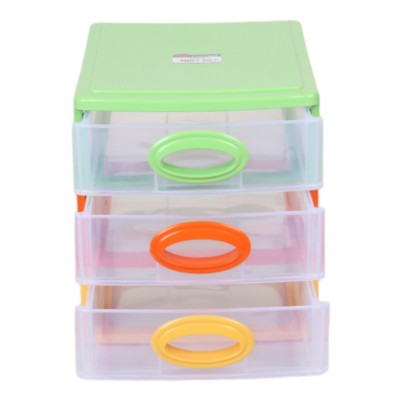 Small Storage Unit with Drawers. 3 Tier Desktop Storage Tower.