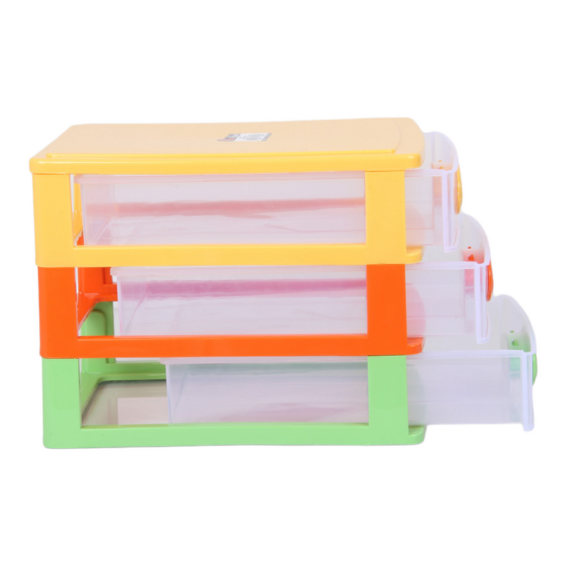 Small Storage Unit with Drawers. 3 Tier Desktop Storage Tower.