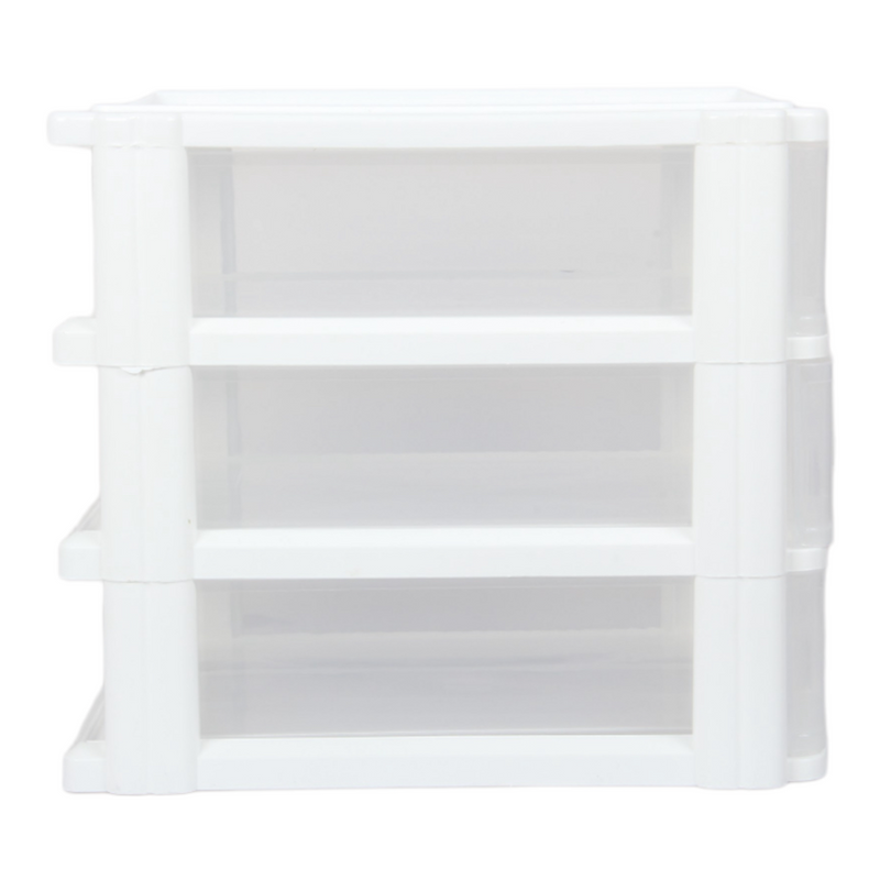 A4 Size Storage Drawers. 3 Tier Desktop Organiser. (White)