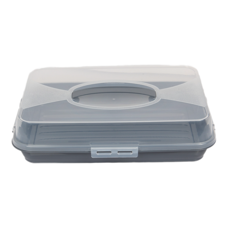 Rectangular Cake Carrier. Plastic Food Storage Box. (44.5x10.5x31cm)(Antrasit)