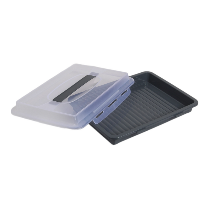Rectangular Cake Carrier. Plastic Food Storage Box. (33.5x6.5x26cm)(Antrasit)