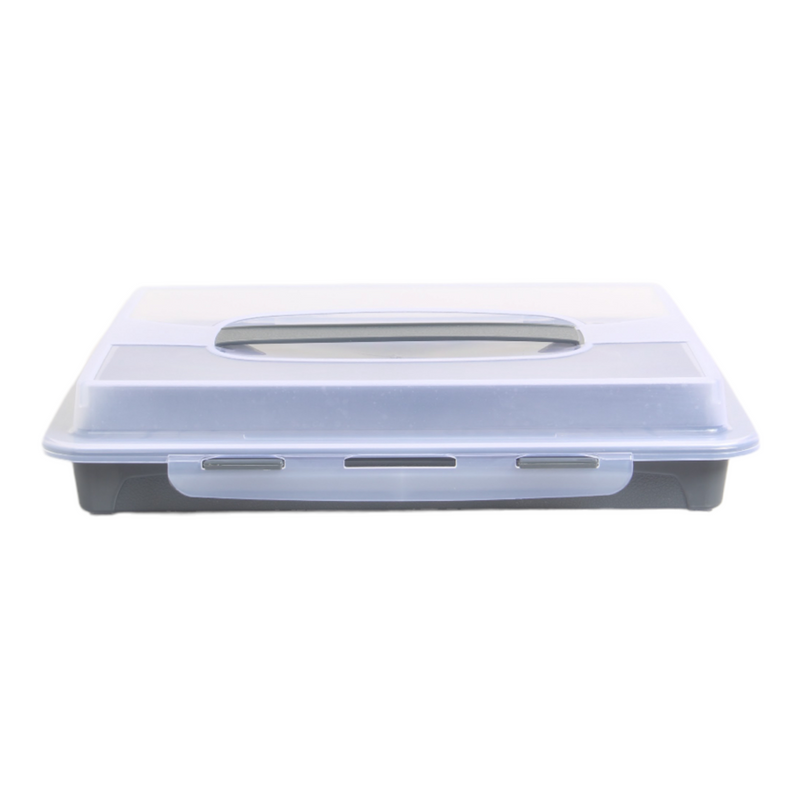 Rectangular Cake Carrier. Plastic Food Storage Box. (33.5x6.5x26cm)(Antrasit)