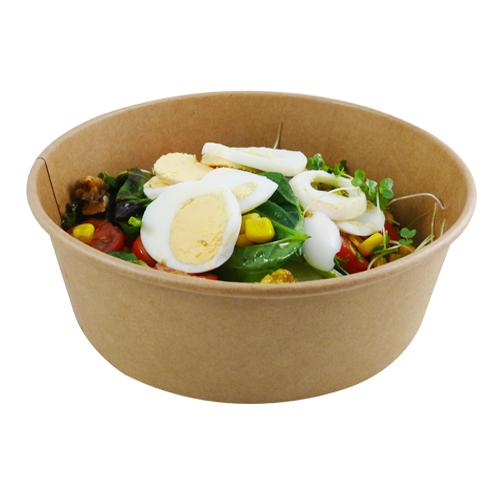 Round Kraft Large Salad Bowl Containers. (Box of 297) (35 oz / 1000 ml)