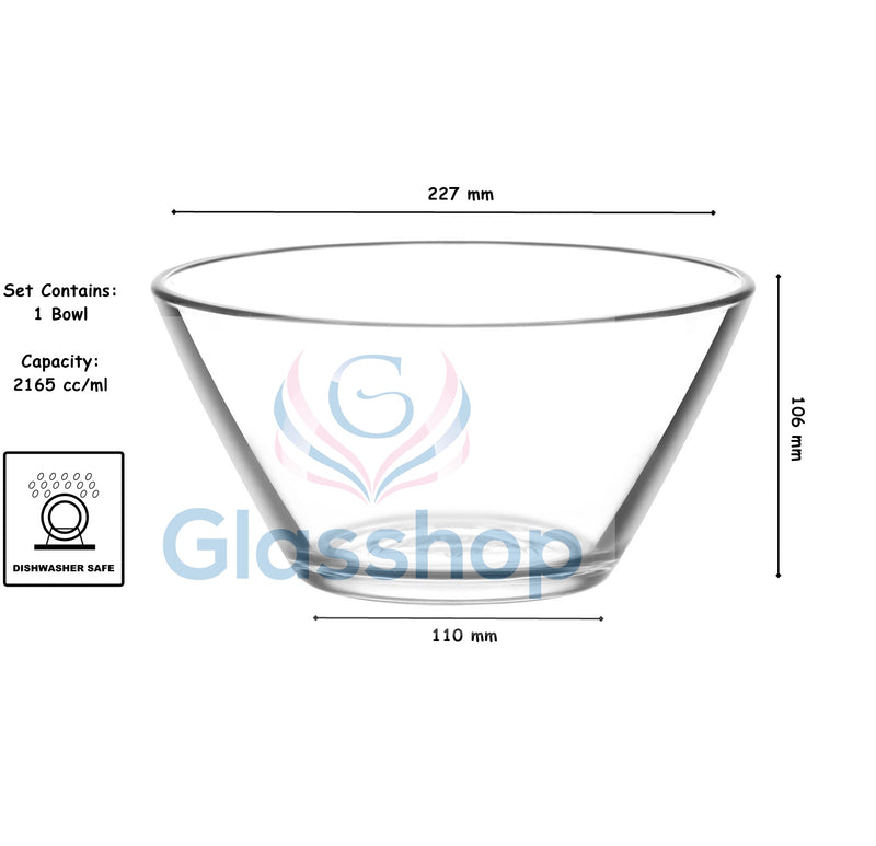 Glass Salad Serving & Mixing Bowl. ( 2165 ml /cc )