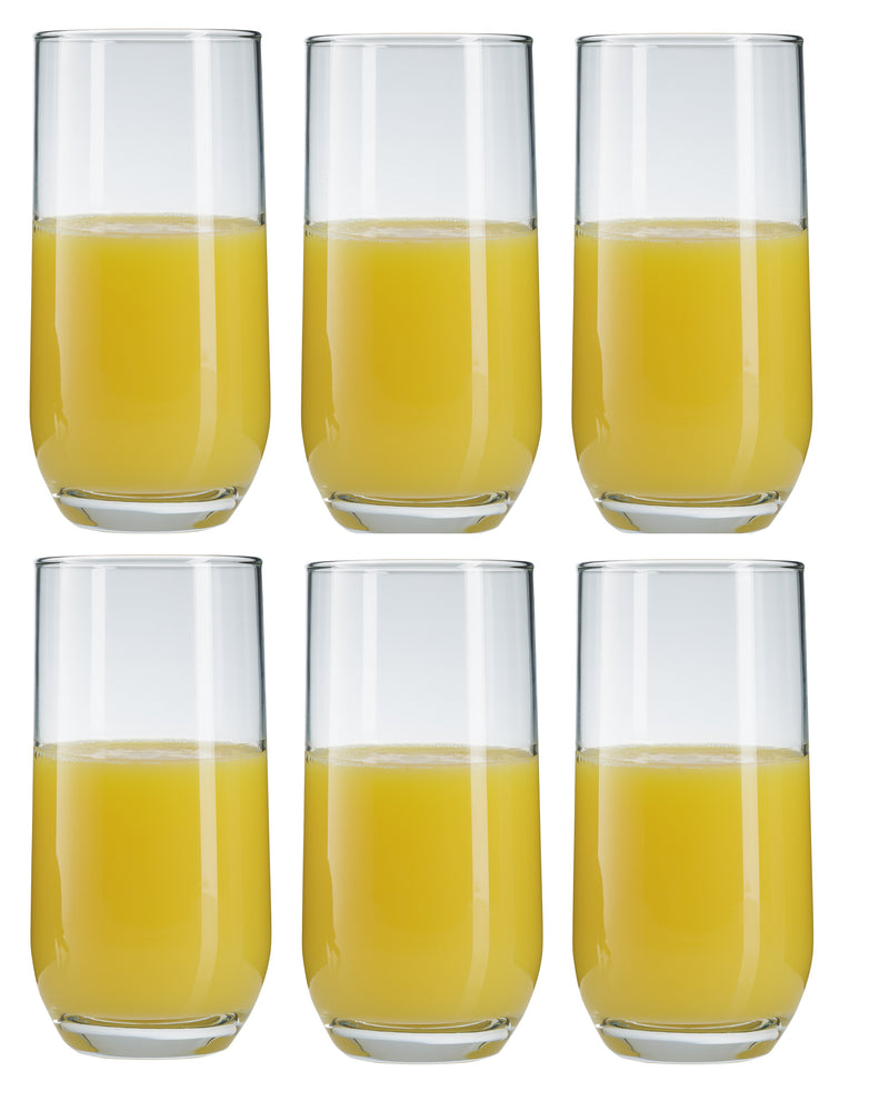 Highball Drinking Glasses Set. Water Juice Tableware Glass.(415 ml) (Pack of 6)