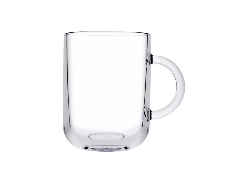Glass Coffee Mugs. Tea Coffee Cups with Handle. Glass Mug. (Pack of 6) (330 ml)