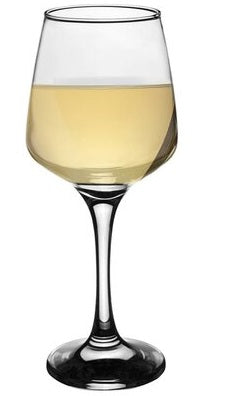 White Wine Glasses. Contemporary Drinking Glass Set. (Pack of 6) (295 cc/ml)