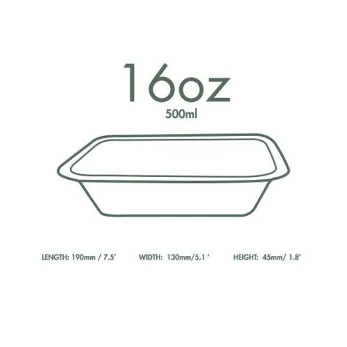 Vegware V3-GB16 16 oz/500 ml Gourmet Base Tray (Fits Lid3) (Box of 600 Tray)