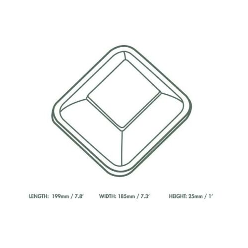 Vegware V4-GLC Size 4 PLA Gourmet Clear Lid. (Box of 600) (L199 x W185 x H25 mm)