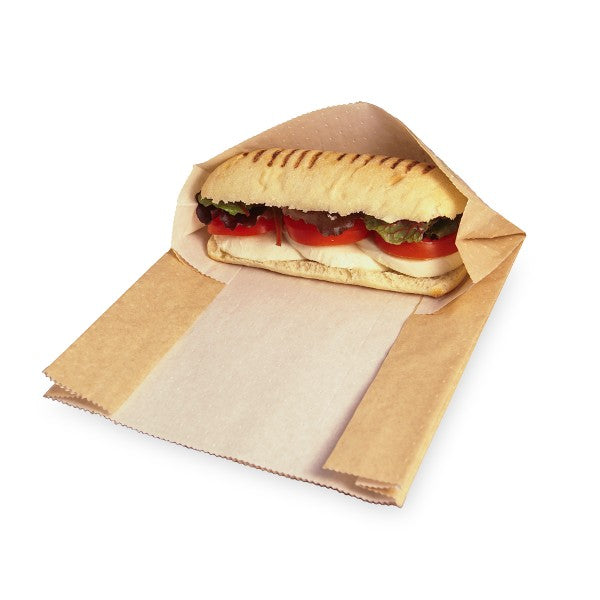 Vegware Therma Hot Panini Grill Toast Paper Pouch Bags ( 9" ) ( Box of 500)