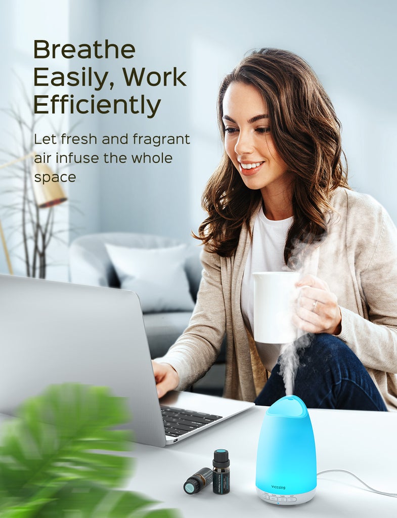 Essential Oil Diffuser with Oils. 150ml Oil Diffuser with 6 Pure Essential Oils.