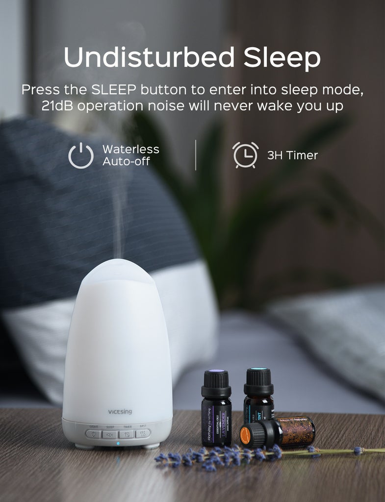 Essential Oil Diffuser with Oils. 150ml Oil Diffuser with 6 Pure Essential Oils.