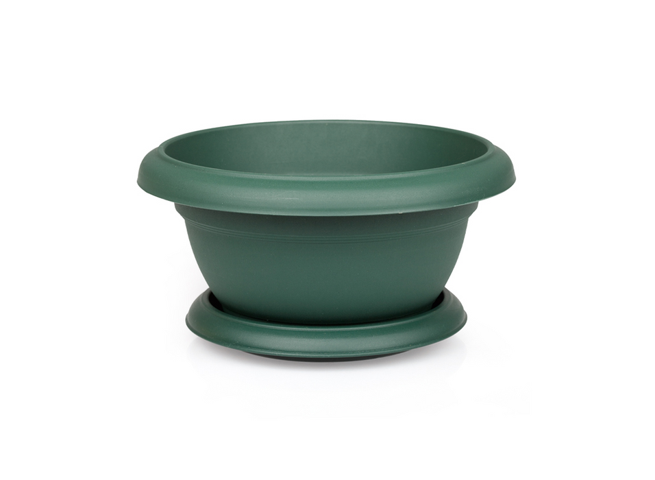 Extra Small Flower Plant Flat Pot and Saucer. Round Flat Pot Planter. (0.5 L)