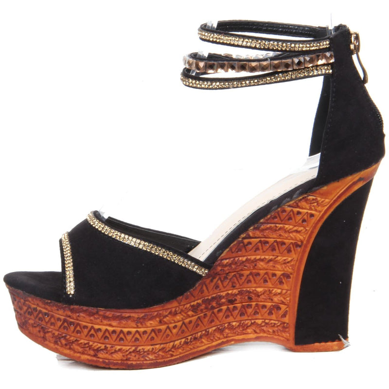 High Heel Platform Sandals - H20231 (Black)