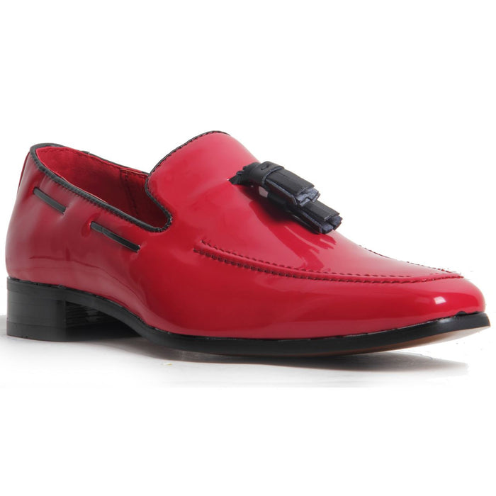 Decorative Stitch Western Heel Shoes - Jersey (Patent Red)