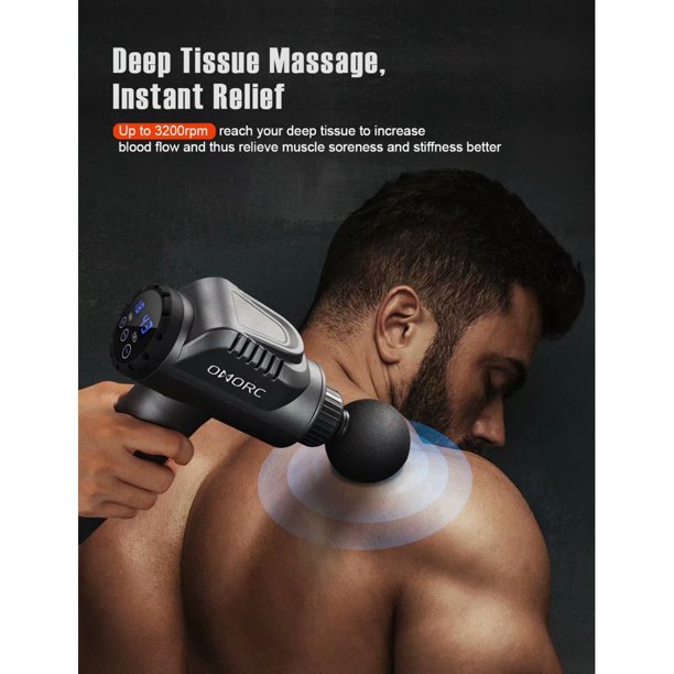 Muscle Massage Gun. Deep Tissue Massager. 6 Heads 30 Speeds. Cordless Portable.