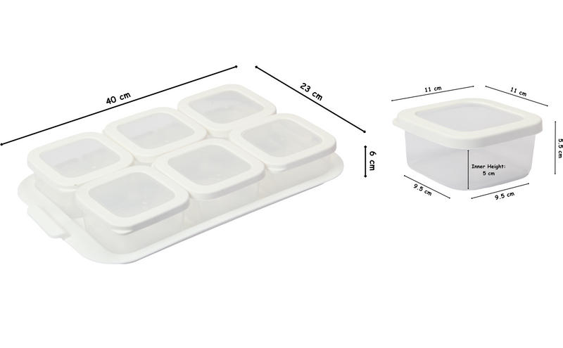 Breakfast Serving Bowl Set with Tray. 6pcs Food Storage Box.