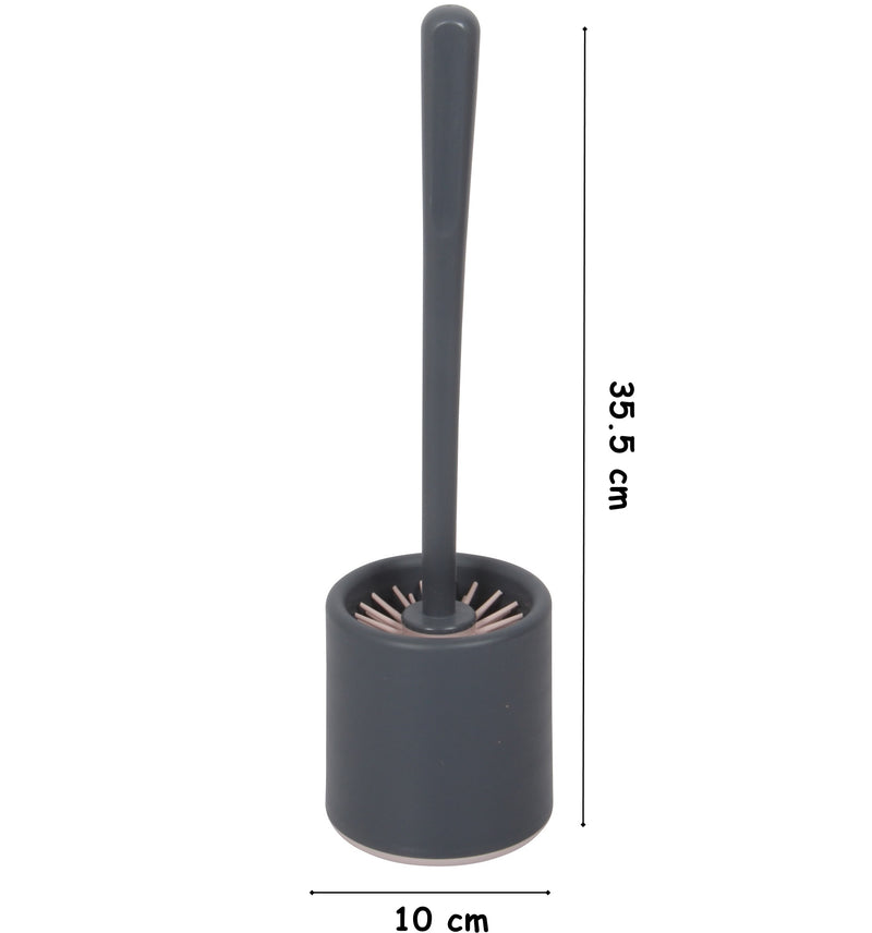 Silicone Toilet Brush. Toilet Brush with Holder. Round Toilet Brush. (Antrasit)