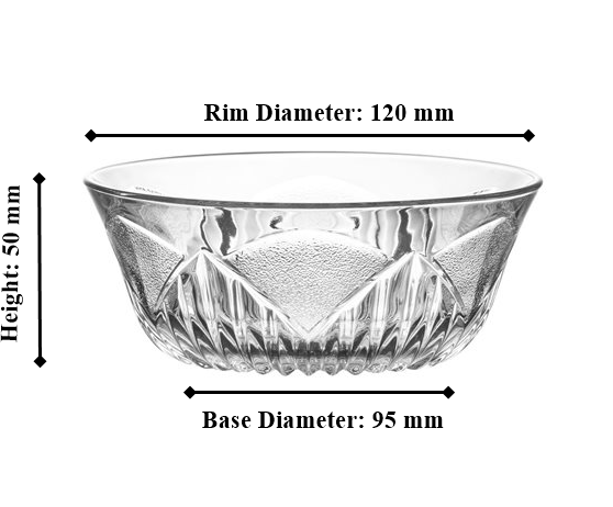 Dessert Bowl Set. Sundae Ice Cream Cocktail Bowl. (320 ml) (Set of 6)