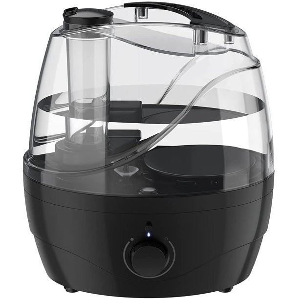 2.2L Cool Mist Humidifier. Ultrasonic Air Humidifier with Night Light. 28dB Quiet. Black.