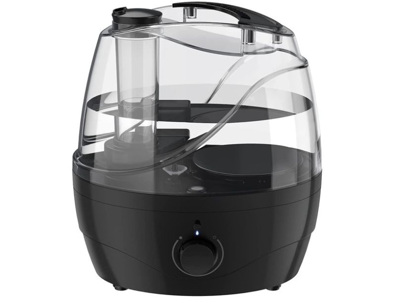 2.2L Cool Mist Humidifier. Ultrasonic Air Humidifier with Night Light. 28dB Quiet. Black.