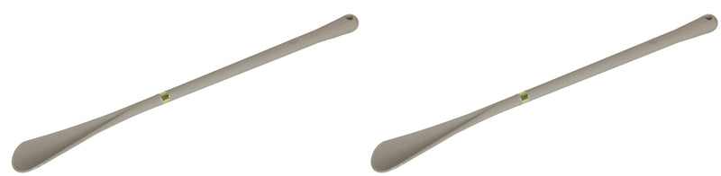 2x Extra Long Shoe Horn. Strong Plastic and Hanging Hole. (52 cm) (Beige)