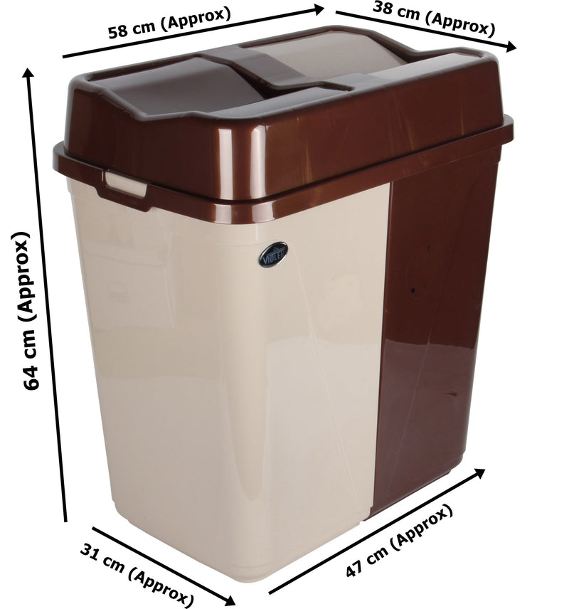 Dual Compartment Rubbish Waste Bin - 100L