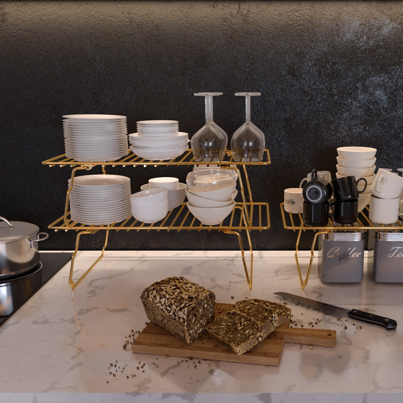 Cupboard Organiser. (Set of 2) Kitchen Bathroom Wardrobe Organiser.