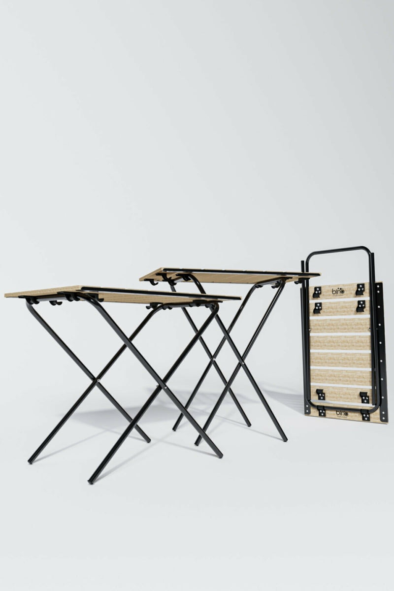 2x Folding Camping Picnic Table. Height Adjustable Colourful Garden Table.