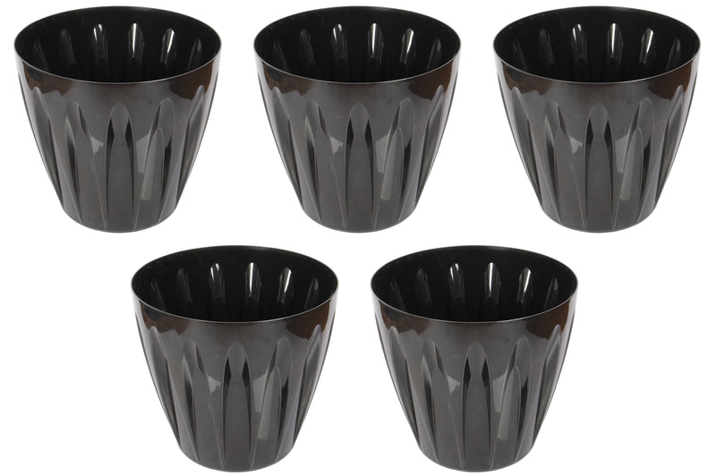 Extra Large Black Round Flower Pot. Indoor / Outdoor Modern Flowerpot. (46 Litre)