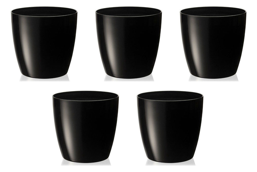 Black and White Indoor Plant Pot with Watering Feature. Self-Watering Pot.
