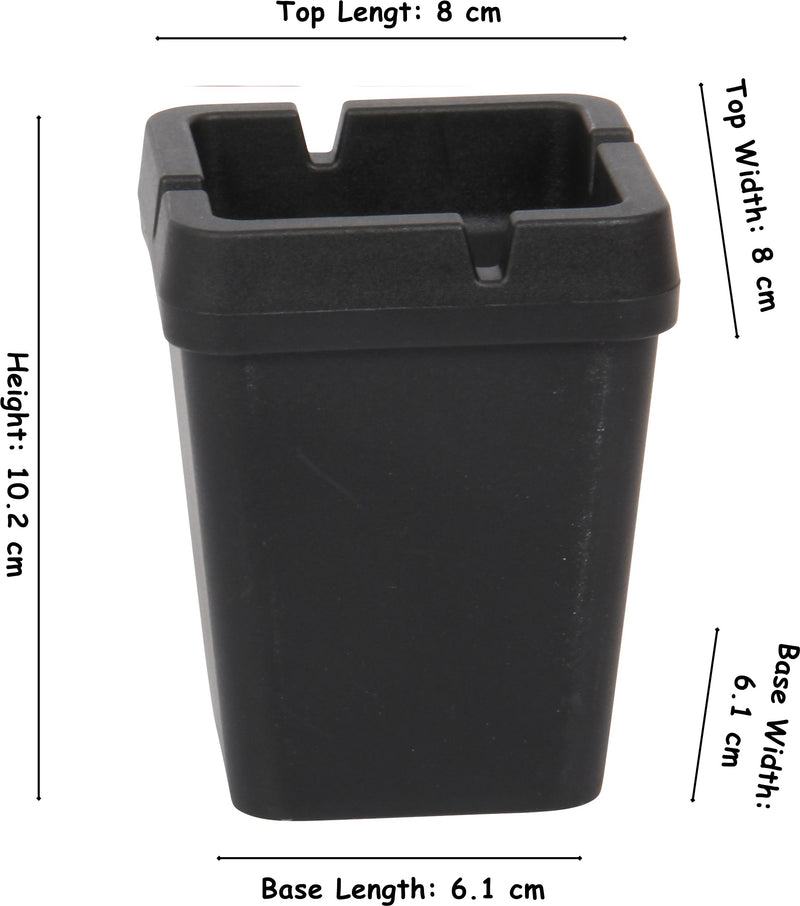 4x Square Butt Bucket Ashtray. Car Ash Smokeless. Self Extinguishing. (Black)