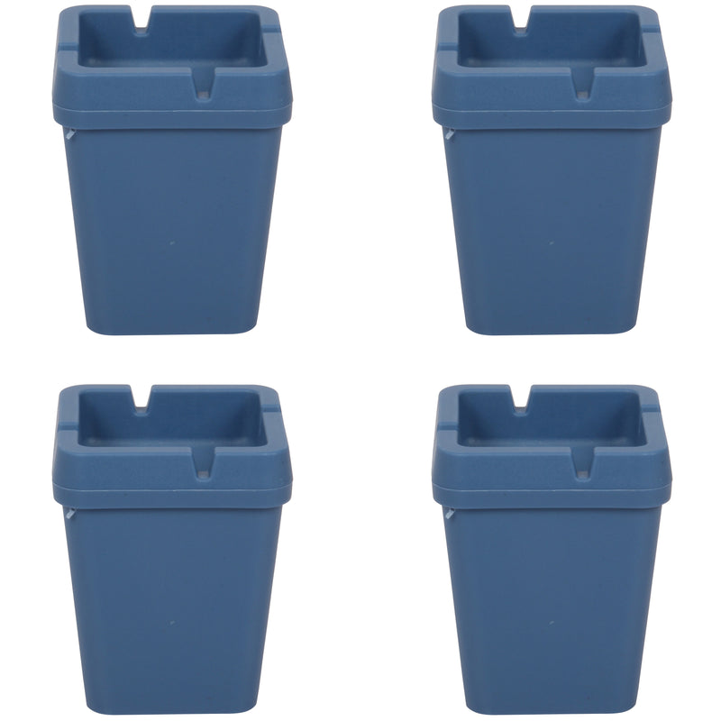 4x Square Butt Bucket Ashtray. Car Ash Smokeless. Self Extinguishing. (Blue)