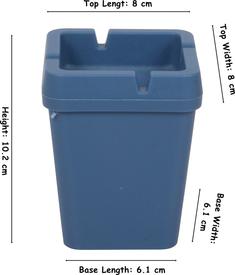 4x Square Butt Bucket Ashtray. Car Ash Smokeless. Self Extinguishing. (Blue)