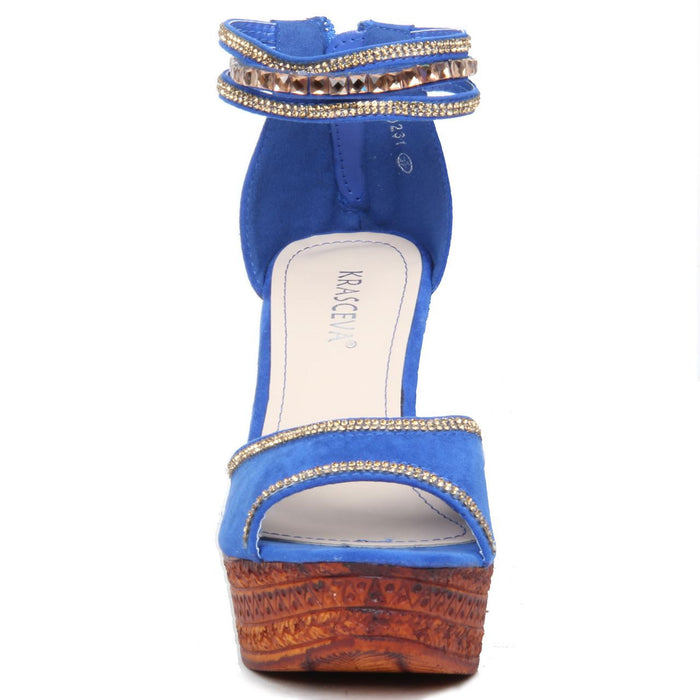 High Heel Platform Sandals - H20231 (Blue).