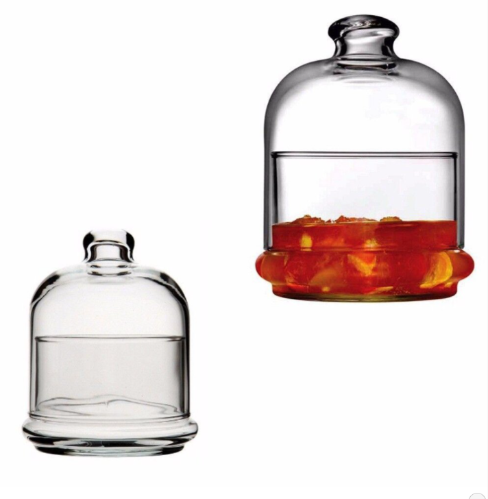 2x Glass Food Patisserie Jar with Domed Lid. Cake Macaron Cookie Containers.