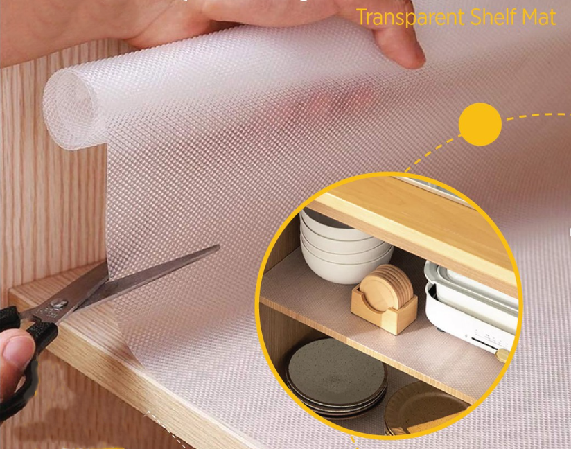 Drawer Liner. Transparent (30x200 cm) Drawer Cupboard Mat. Non-Slip Mat.